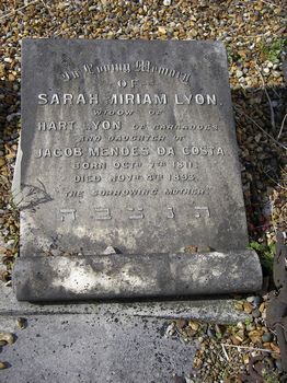 Lyon, Sarah Miriam (nee Mendes DaCosta)